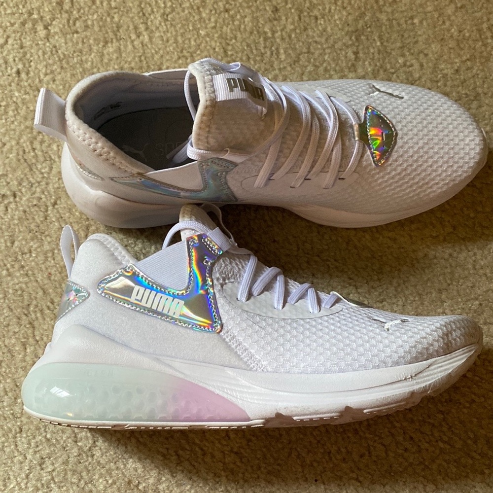 Womens Puma holographic sneakers
